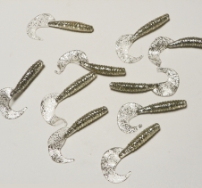 10 Pack Large Soft Plastic Grubs Silver Glitter. 51mm 5.1cm 3.5g Soft Plastic Fishing Lures